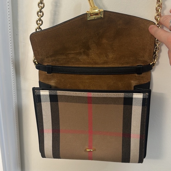 Burberry Black and Brown Crossbody Bag with Gold Accent - Picture 14 of 15